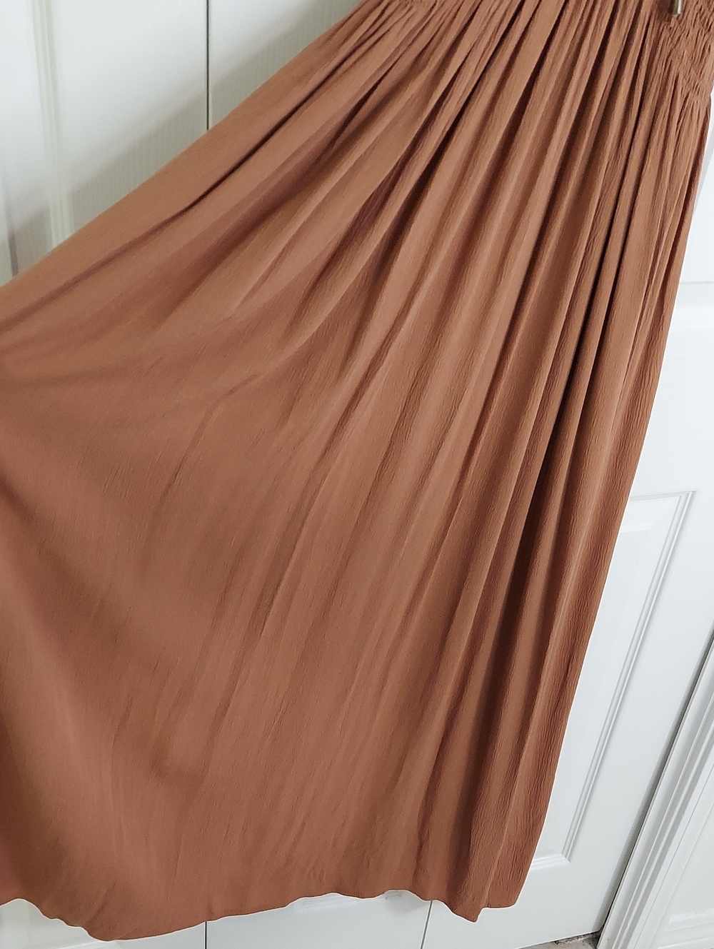 Miou Muse Dress, Size S, Brown Toffee, Gauze, Smocked Waist - Picture 13 of 17